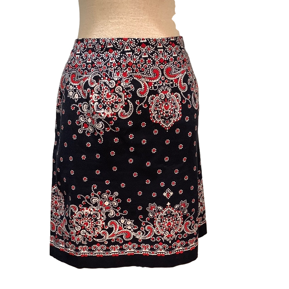 Talbots sz 16W red, white, and blue handkerchief cotton skirt